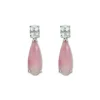 Best Pendientes Oro Blanco, Aguamarina Y Zafiro Rosa Para Ella | Pendientes