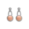 Outlet Pendientes Oro Blanco, Coral Y Diamantes Para Ella | Pendientes