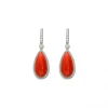Online Pendientes Oro Blanco, Coral Y Diamantes Para Ella | Pendientes