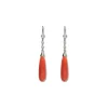 Fashion Pendientes Oro Blanco, Diamantes Y Coral Para Ella | Pendientes