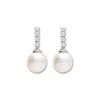 Sale Pendientes Oro Blanco, Diamantes Y Perla Australiana Para Ella | Pendientes