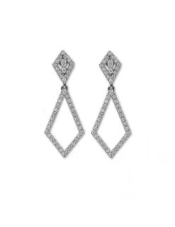 Sale Pendientes Oro Blanco Diamantes Para Ella | Pendientes