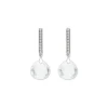 Online Pendientes Oro Blanco, Diamantes Y Cristal De Roca Para Ella | Pendientes
