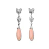 Hot Pendientes Oro Blanco, Diamantes Y Coral Para Ella | Pendientes