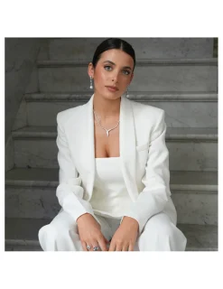 Online Pendientes Oro Blanco, Diamantes Y Perla Para Ella | Pendientes