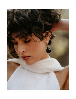 Discount Pendientes Oro Blanco, Diamantes Y Onix Para Ella | Pendientes