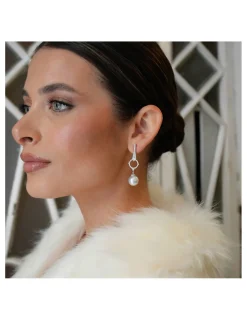 Discount Pendientes Oro Blanco, Diamantes Y Perla Australiana Para Ella | Pendientes
