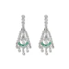 Fashion Pendientes Oro Blanco, Esmeraldas Y Diamantes Para Ella | Pendientes