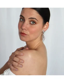 Discount Pendientes Oro Blanco, Rubí Y Diamantes Para Ella | Pendientes