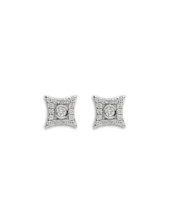 Outlet Pendientes Oro Blanco Y Diamantes Para Ella | Pendientes