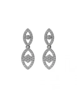 Clearance Pendientes Oro Blanco Y Diamantes Para Ella | Pendientes