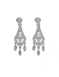Fashion Pendientes Oro Blanco y Diamantes Para Ella | Pendientes