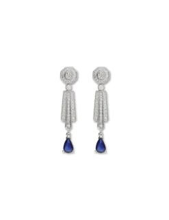 New Pendientes Oro Blanco, Zafiro Y Diamantes Para Ella | Pendientes