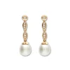 Clearance Pendientes Oro Rosa, Diamantes Y Perla Australiana Para Ella | Pendientes