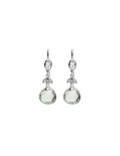 Outlet Pendientes Plata, Aguamarina, Circonitas Y Amatista Para Ella | Pendientes