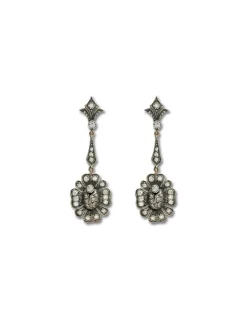 Clearance Pendientes Plata Y Oro Con Diamantes Para Ella | Pendientes
