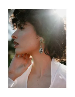 Clearance Pendientes Plata Y Oro Con Diamantes Para Ella | Pendientes