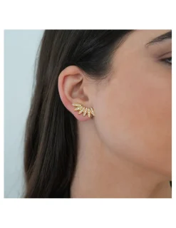 New Pendientes Trepadores Oro Amarillo Y Diamantes Para Ella | Pendientes