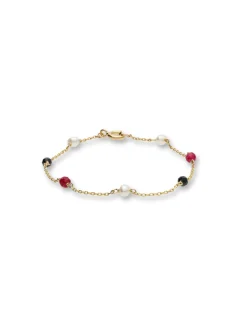 Best Pulsera Oro Amarillo, Jade, Perla Y Espinela Para Ella | Pulseras