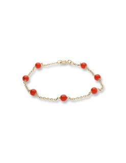 Outlet Pulsera Oro Amarillo Y Coral Pulseras | Para Ella