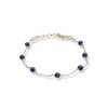 New Pulsera Oro Amarillo Y Lapislázuli Para Ella | Pulseras