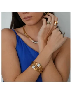 Online Pulsera Oro Amarillo-Blanco Y Diamantes Para Ella | Piezas Únicas